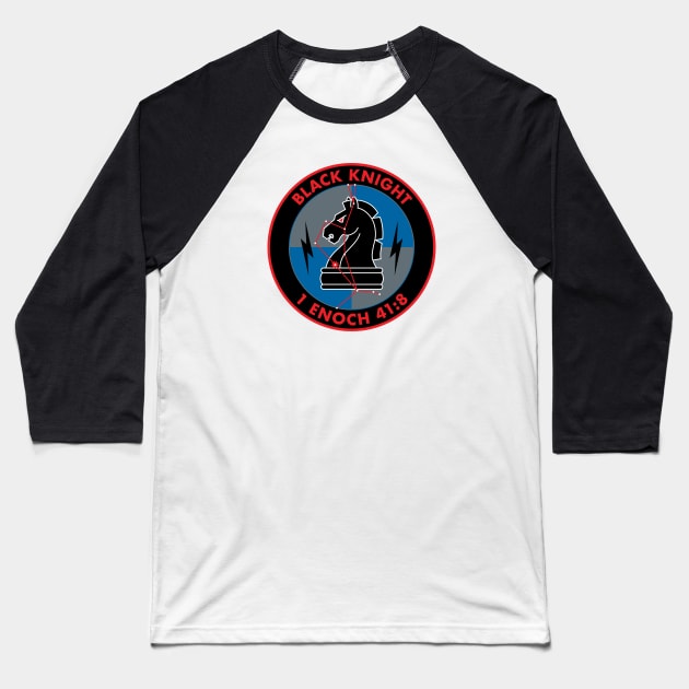 Black Knight Patch 1 Baseball T-Shirt by Ekliptik